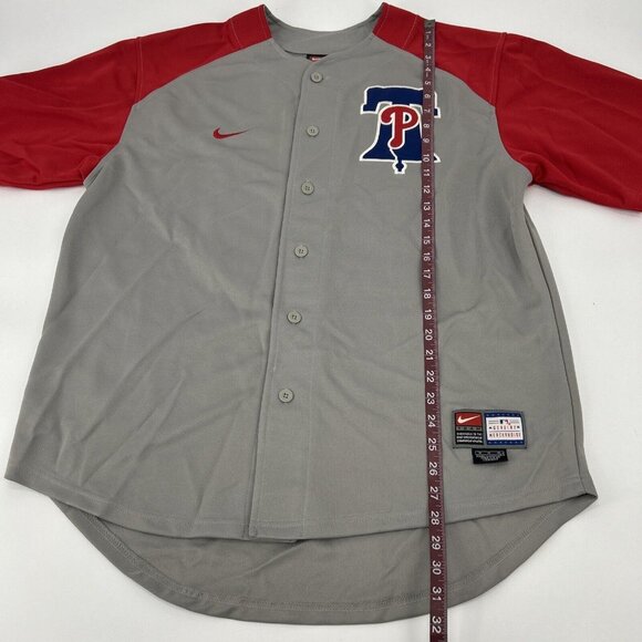 Philadelphia Phillies Jim Thome #25 Baseball Jersey Mens M Gray Nike Team MLB - Picture 9 of 12